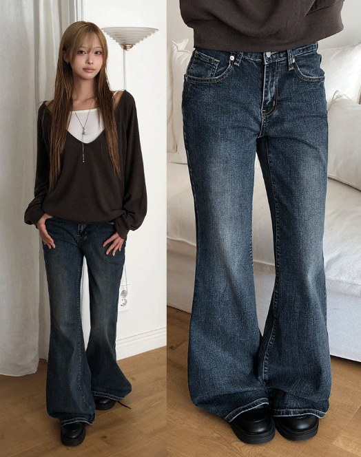 WONDER WONDER（ワンダーワンダー）の「バッグ ローライズ ブーツカット デニム パンツ（パンツ）」