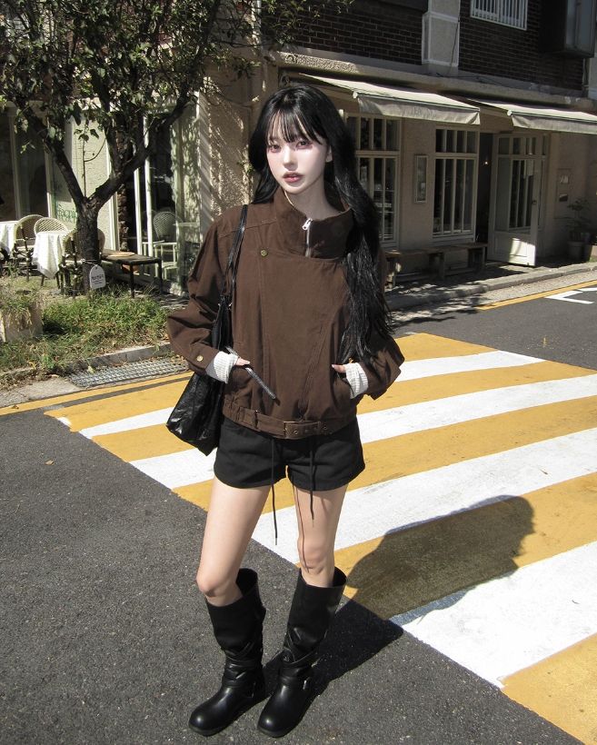 Laco High-Neck Belted Field Jumper