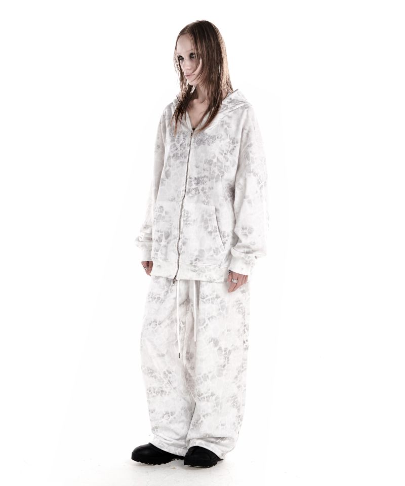 PARTY GIRL HOTFIX SET SWEATPANTS WHITE LEOPARD