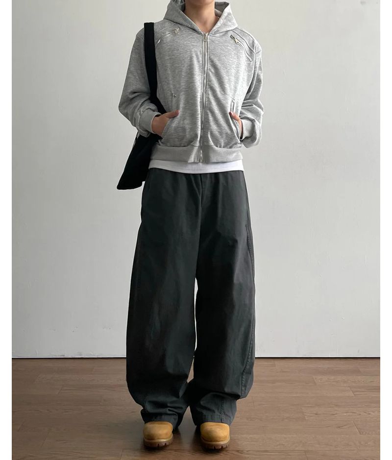 Motor Crop Hood Zip-up