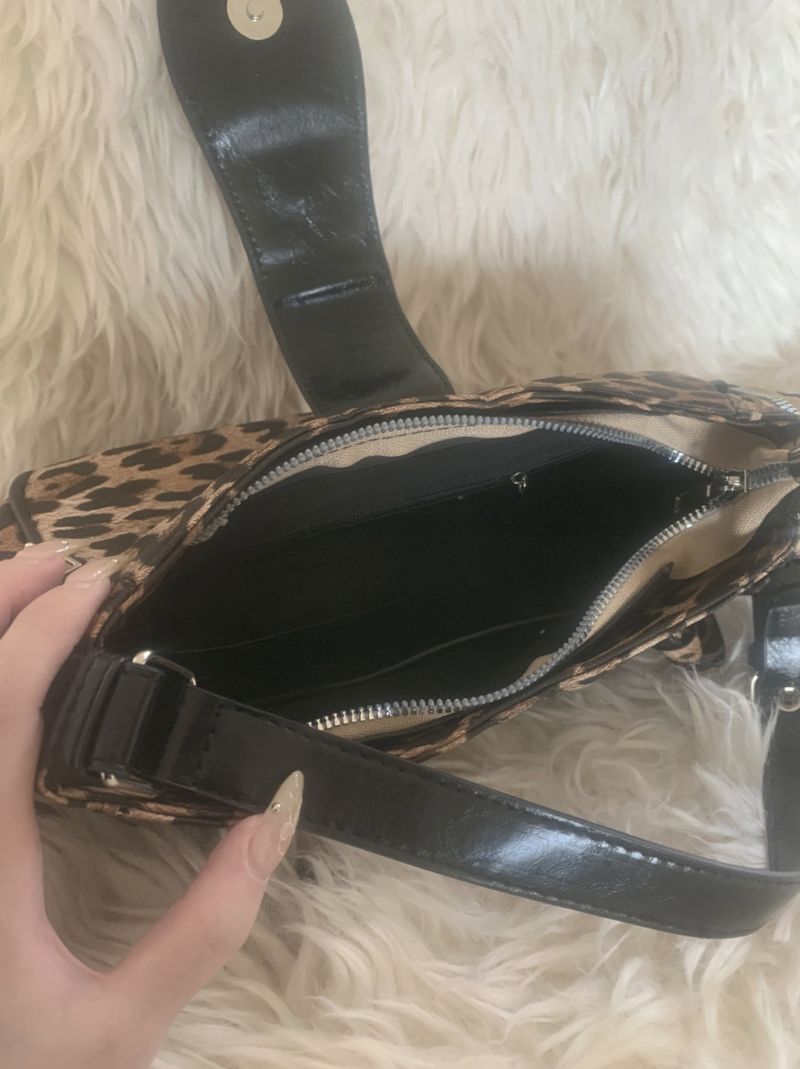 Tokio y2k Leopard Buckle Shoulder Bag