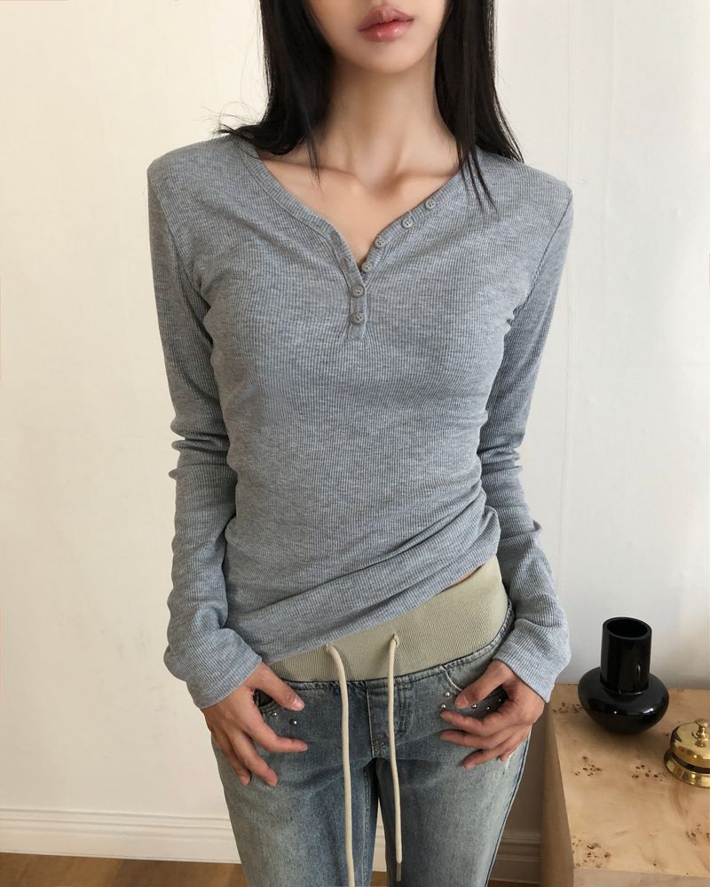 Rohan Button V-Neck Long-Sleeve T-Shirt