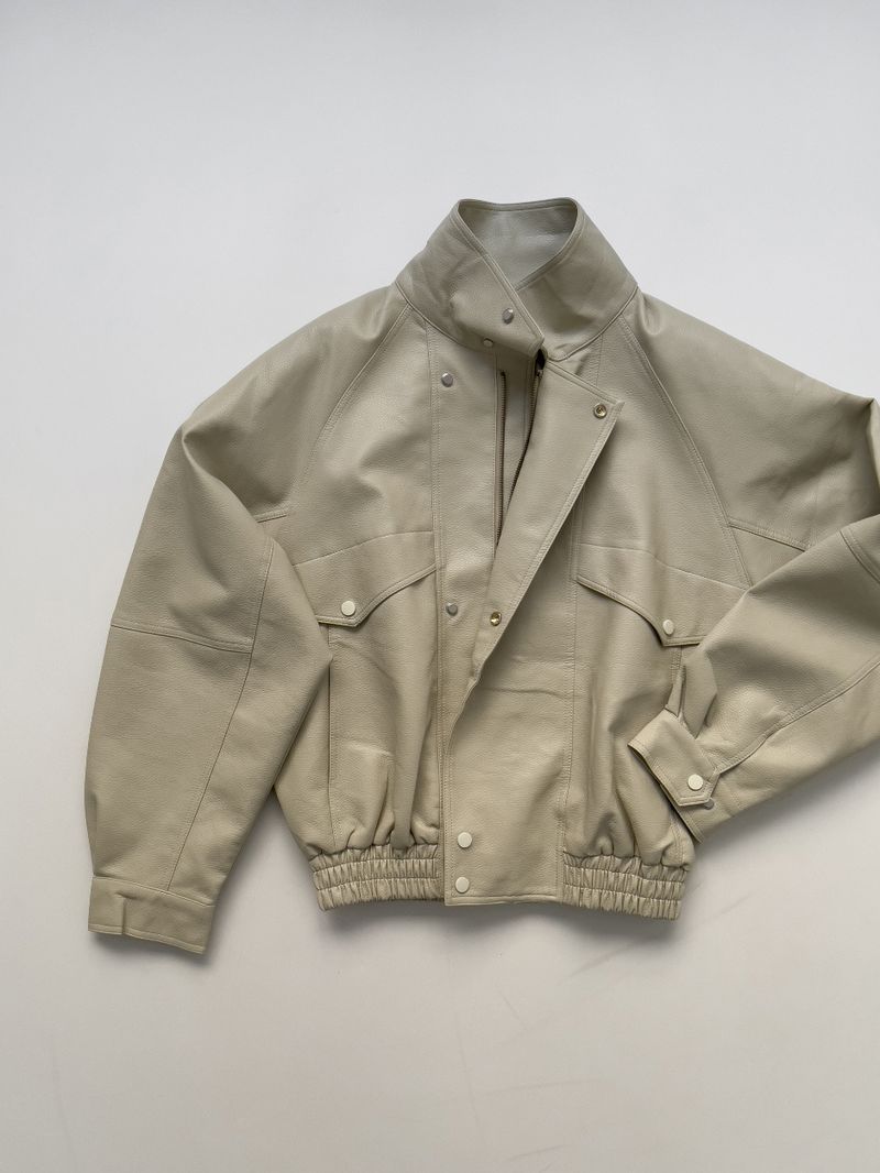 Lehman Leather Over Fit Blouson Jumper