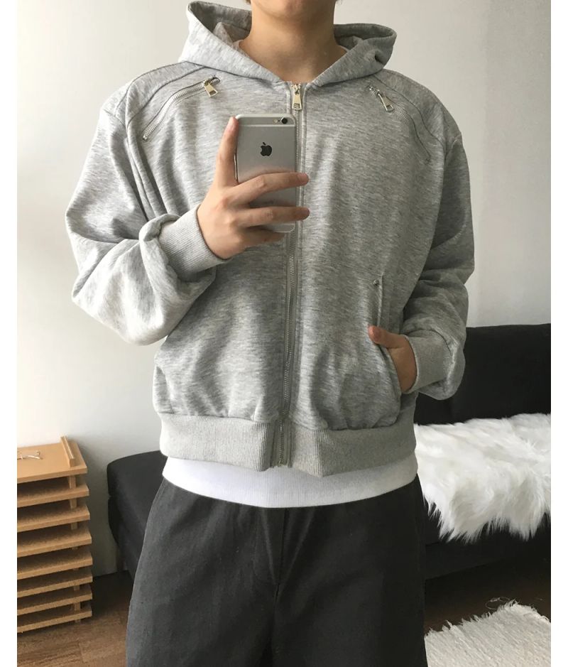 Motor Crop Hood Zip-up