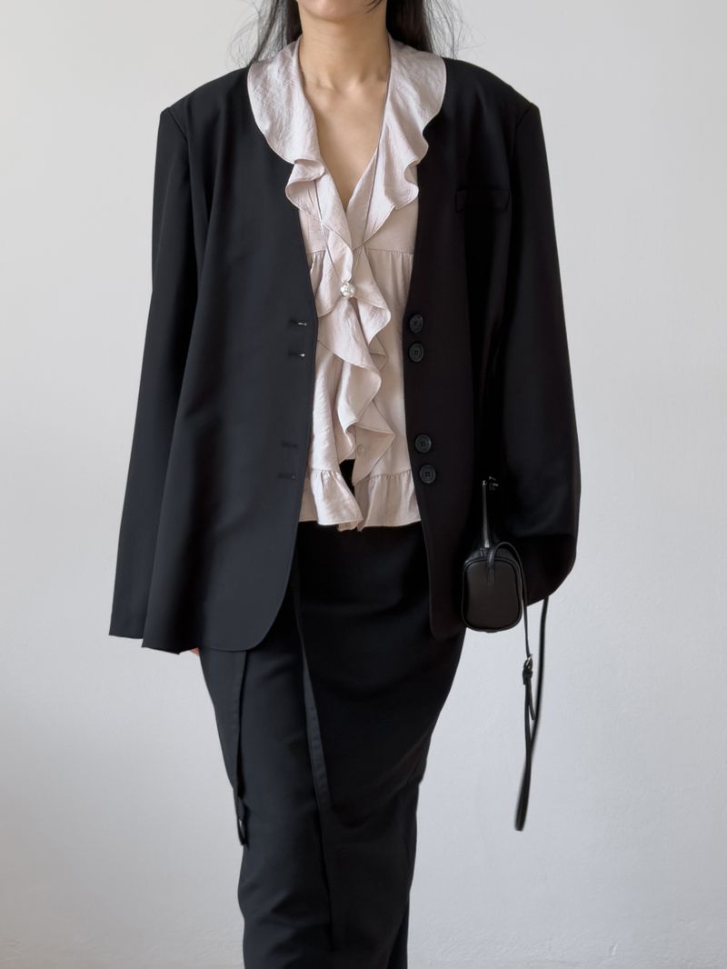 Pansy Frill V-Neck Blouse