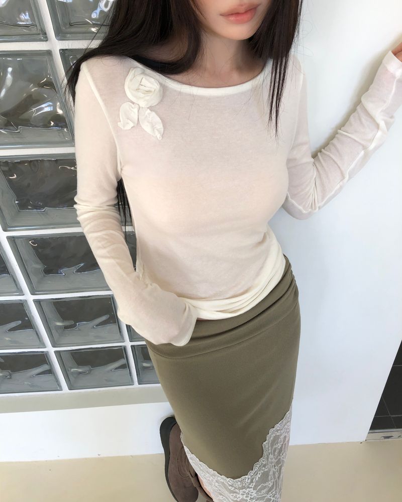 Kool Flower Wool Long-Sleeve T-Shirt