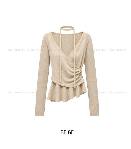 Ander Shirred Flare Wrap Knit