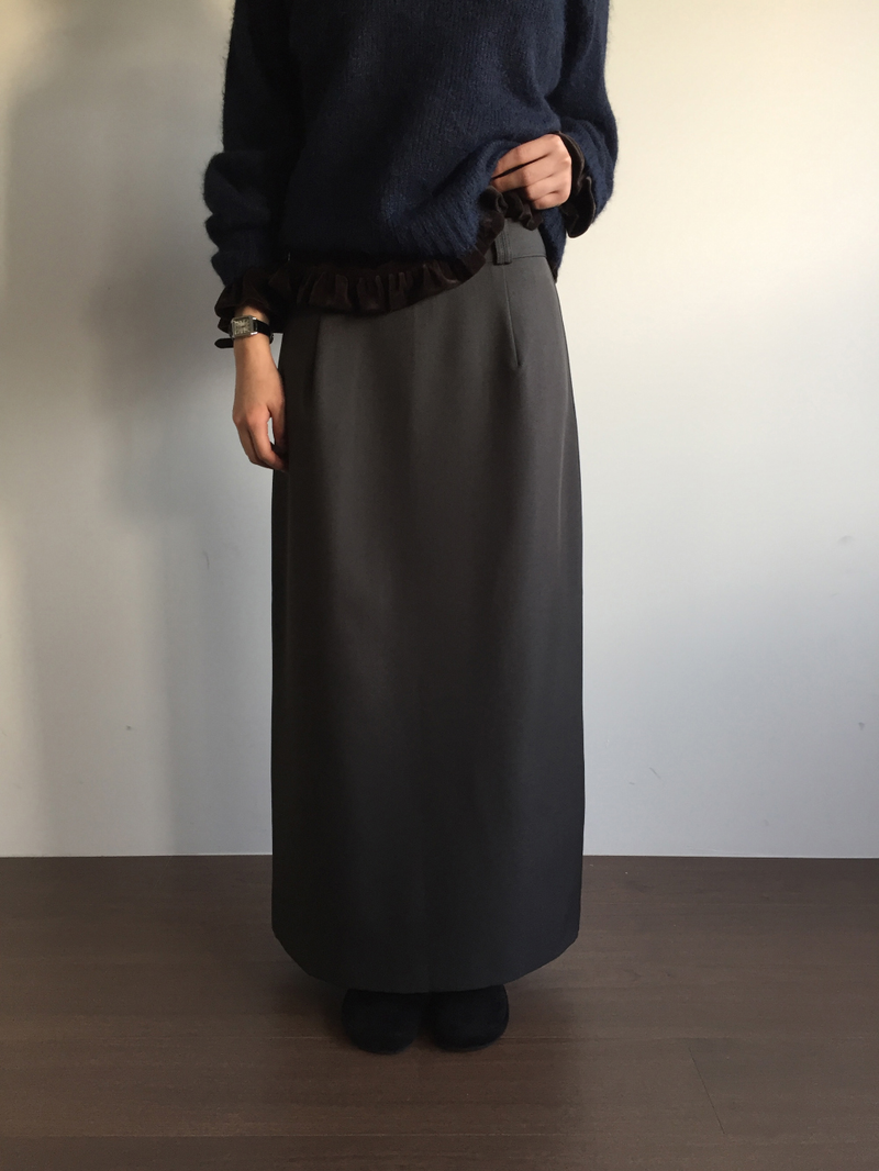 Dart maxi long skirt (2color)