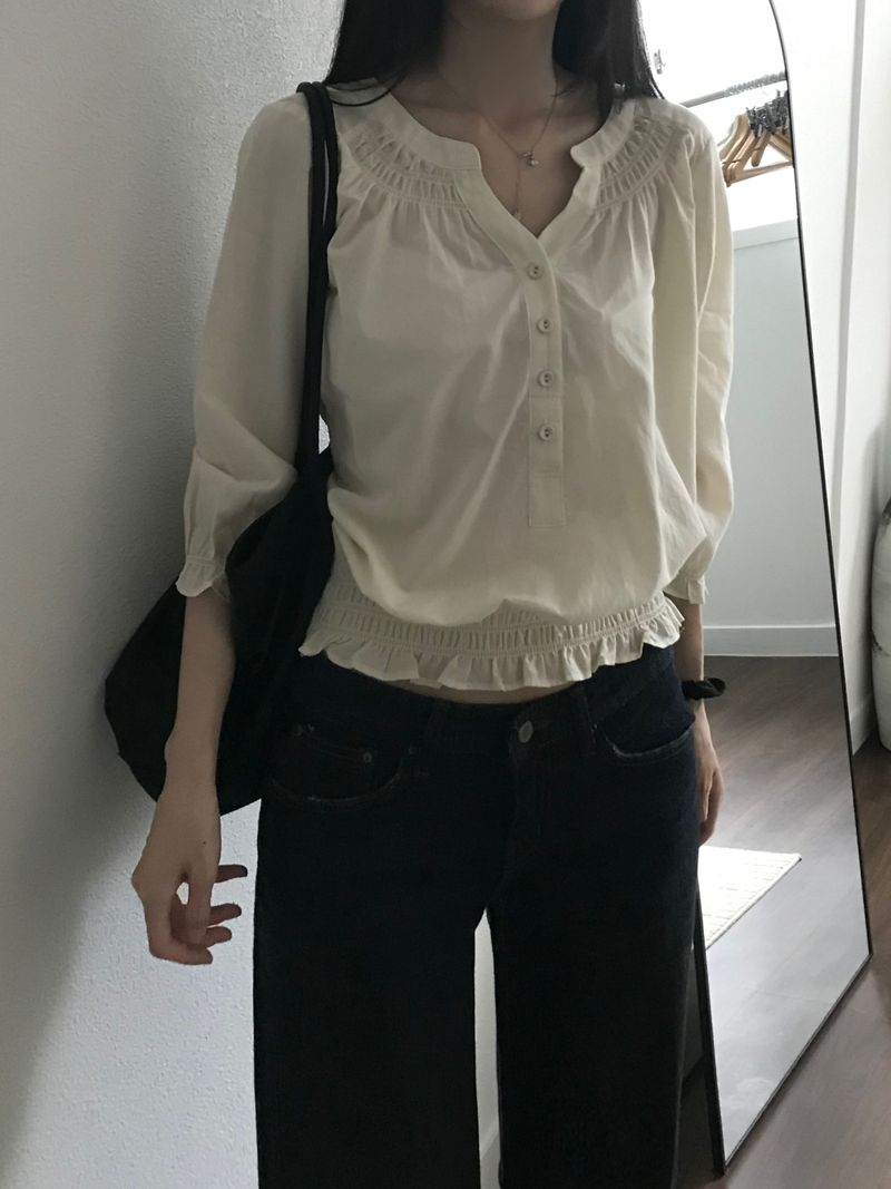 Hav Shirring Blouse (2 colors)