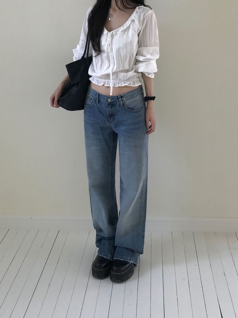 Slin Denim Wide Pants (one color)
