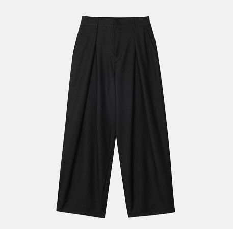 Her Deep V-Tuck Balloon Wide Slacks