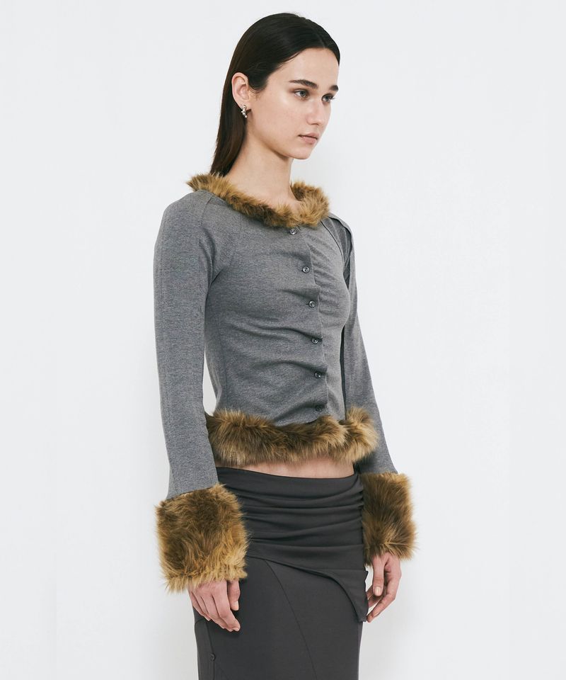 FAKE FUR CARDIGAN