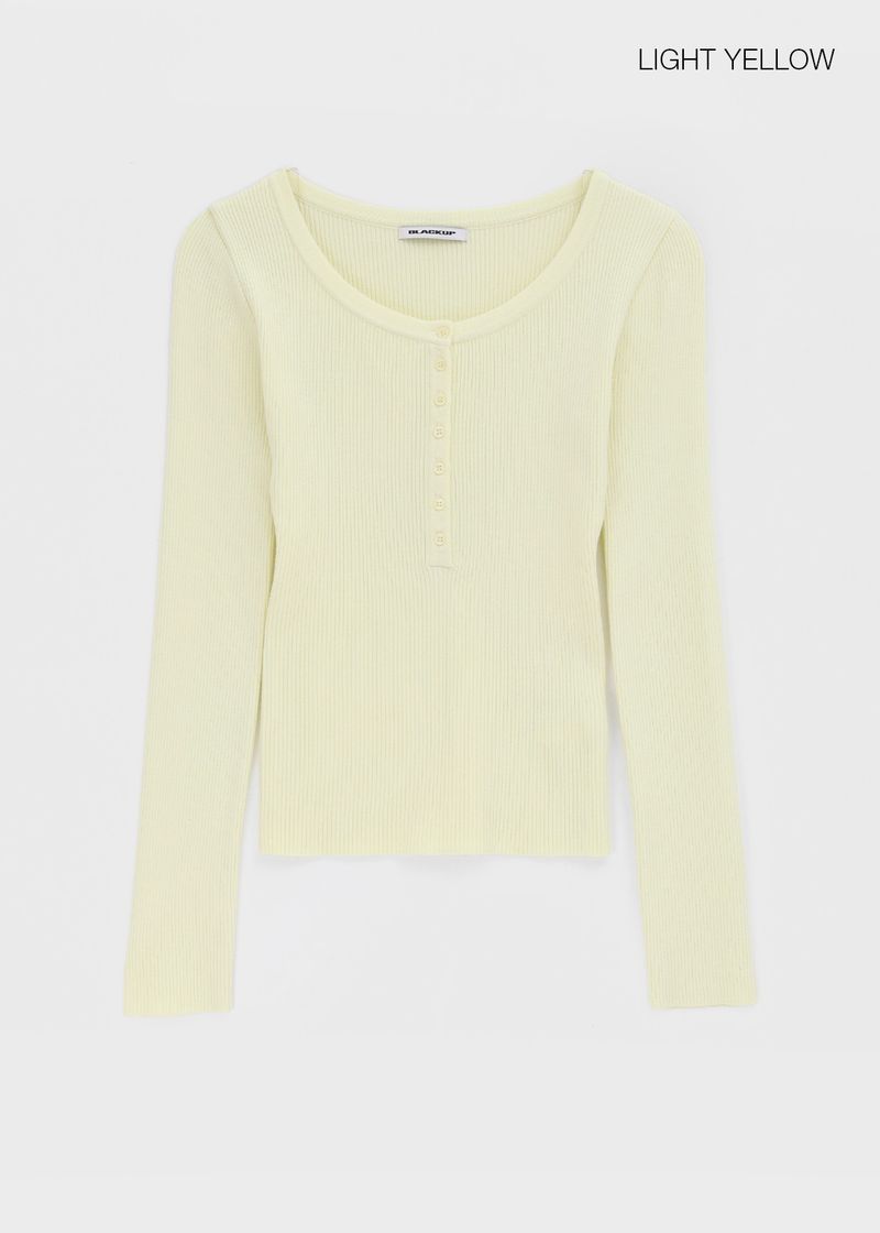 [MADE] Shur Ribbed Henley Neck Knit