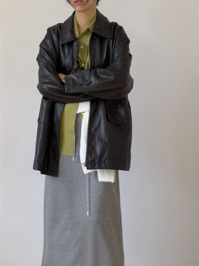 Eleanor Leather Safari Half Jacket