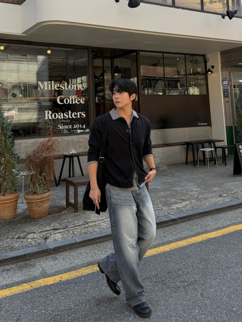 Mas layered collar cardigan