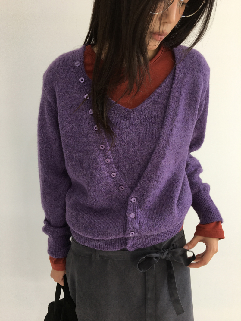Tot Double V-Button Knit (4color)