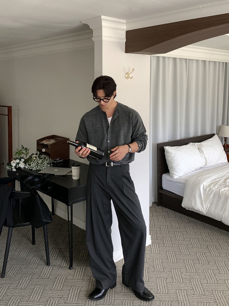 LOOKPLE（ルックプル）の「Look エバーモデリンストライプピンタックバックバンディングワイドスラックス（トップス）」