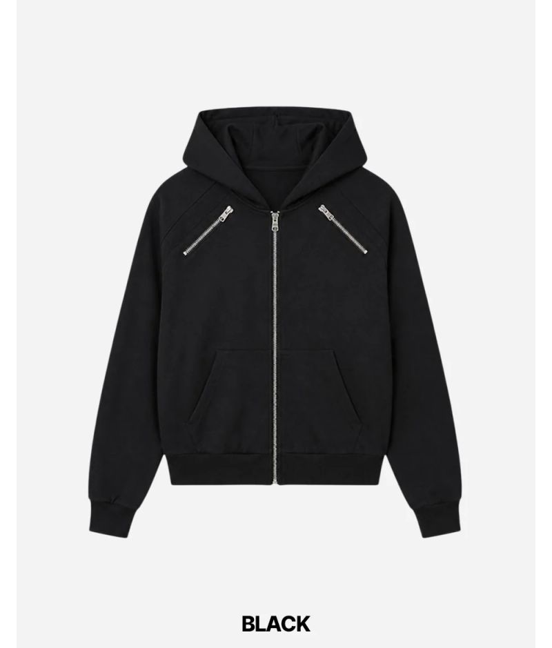 Motor Crop Hood Zip-up