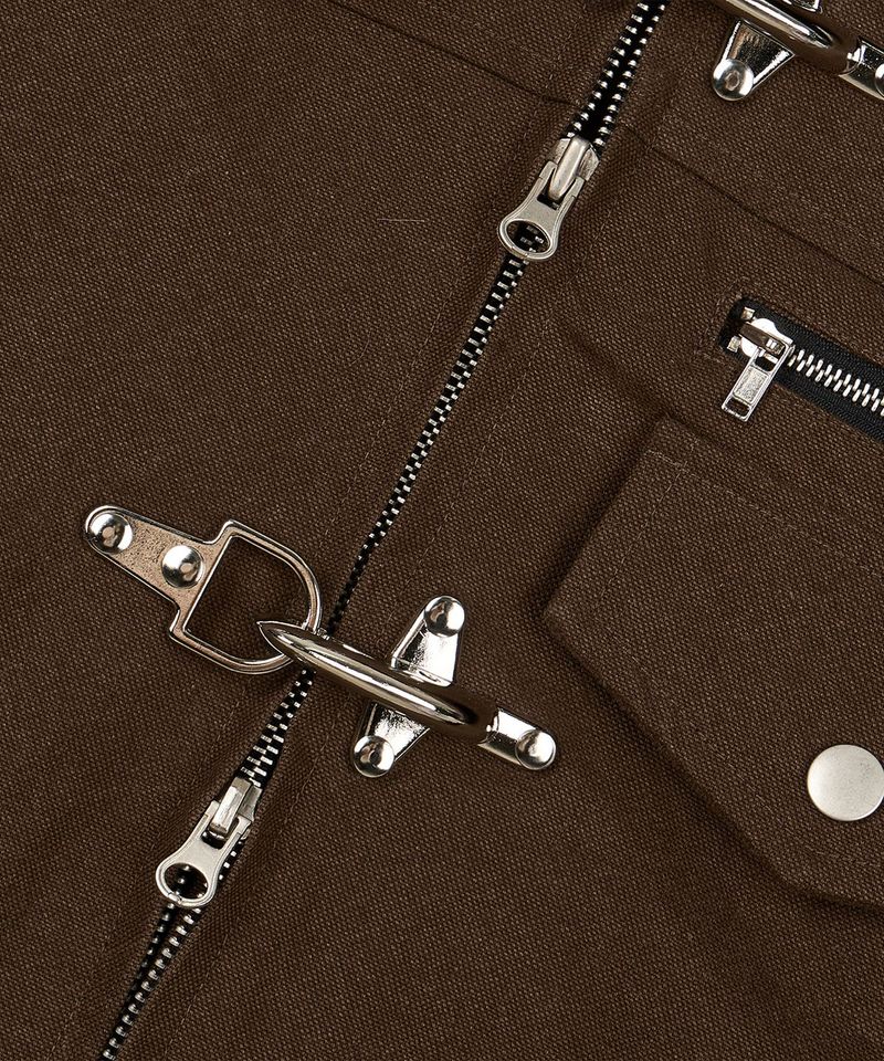 Fireman Buckle Crop Jacket - Brown