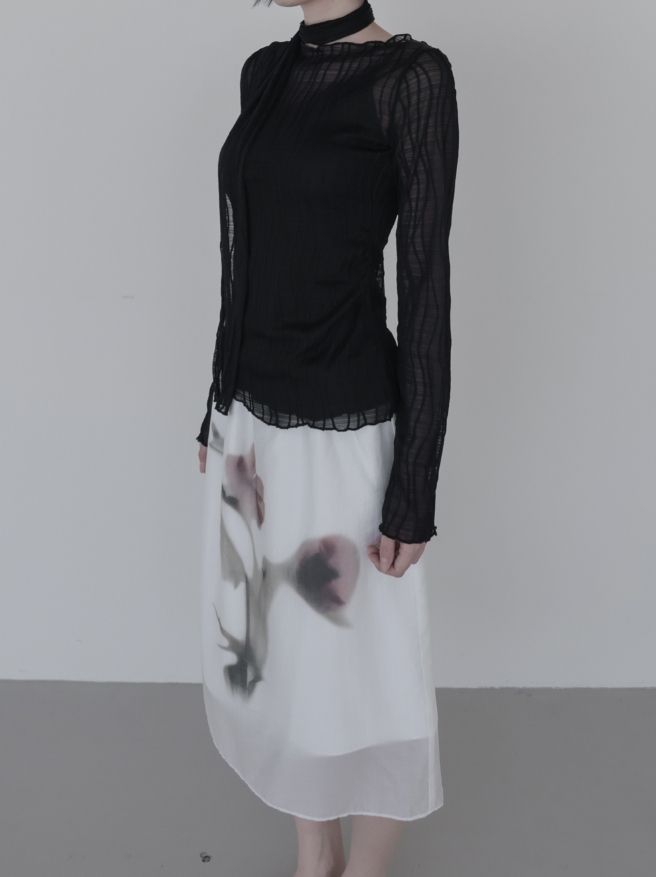 Riel Flower Ink Midi Skirt