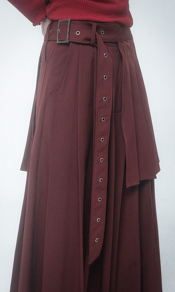 Pleated Wrap layered skirt