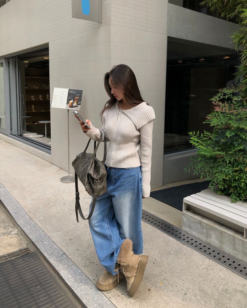 [ORIGINAL]Modi Sailor Two-Way Knit Zip-Up