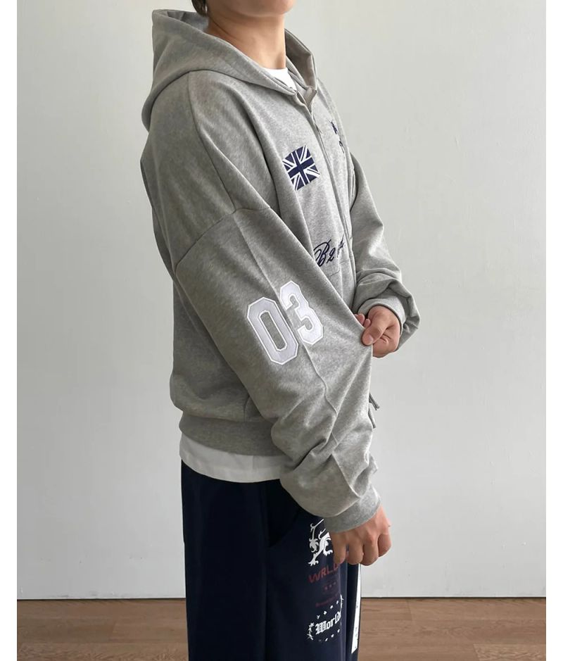 Spur Embroidery Hood Zip-up