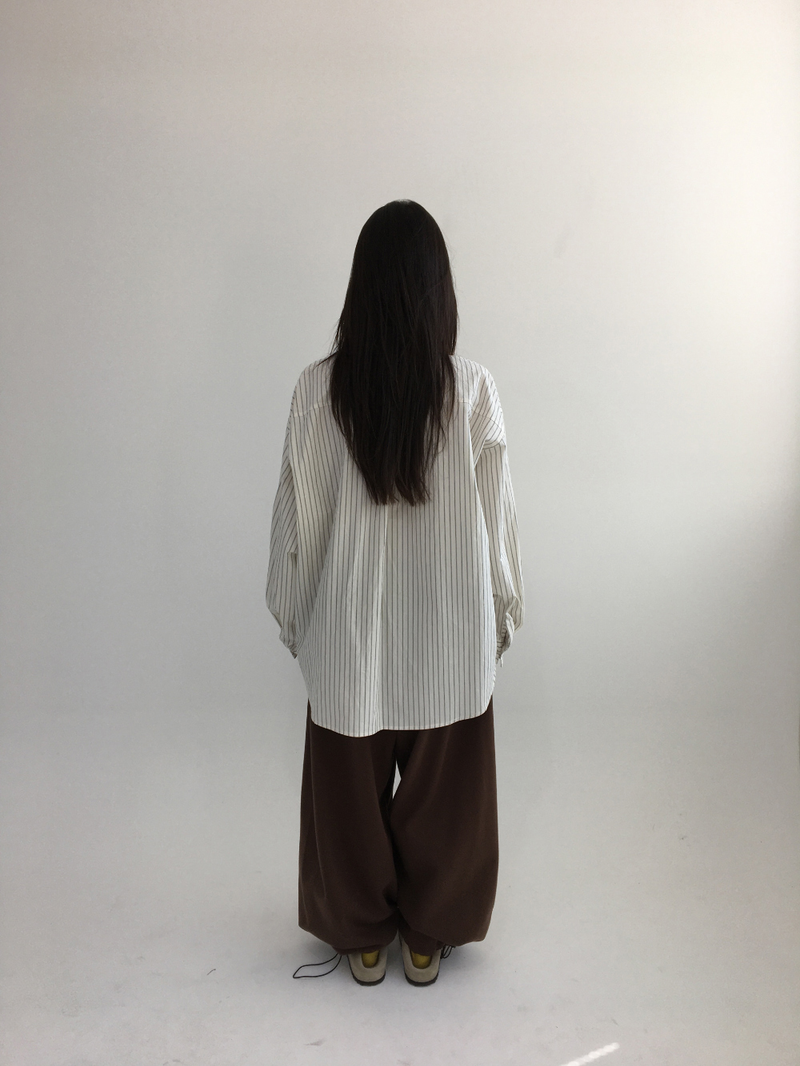 Ondes Frill Placket Shirt (2color)