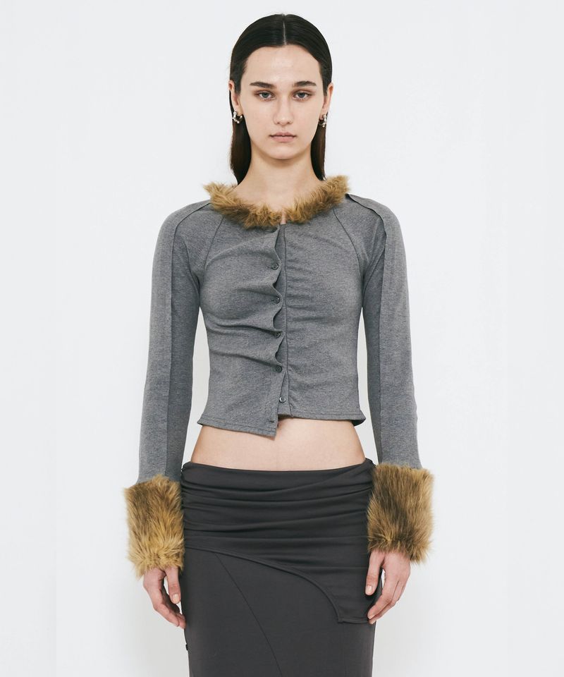FAKE FUR CARDIGAN