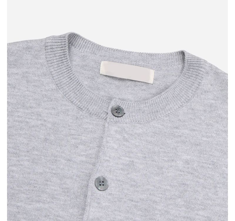 Stand Cropped Knit Cardigan