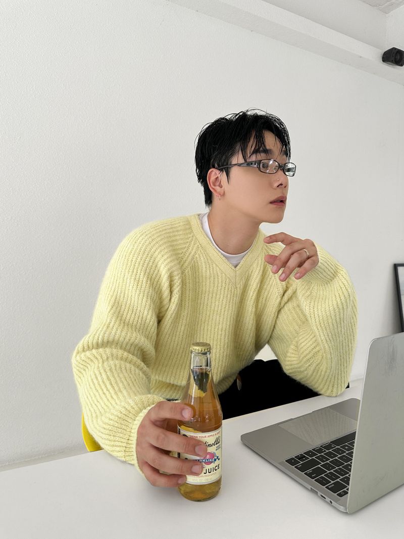 HOLY IN CODE（ホーリーインコード）の「No.1887 C Vネック モヘア ニット (4color)（トップス）」