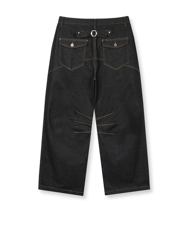 Shinchiback Fireman Curved Denim Pants - Black