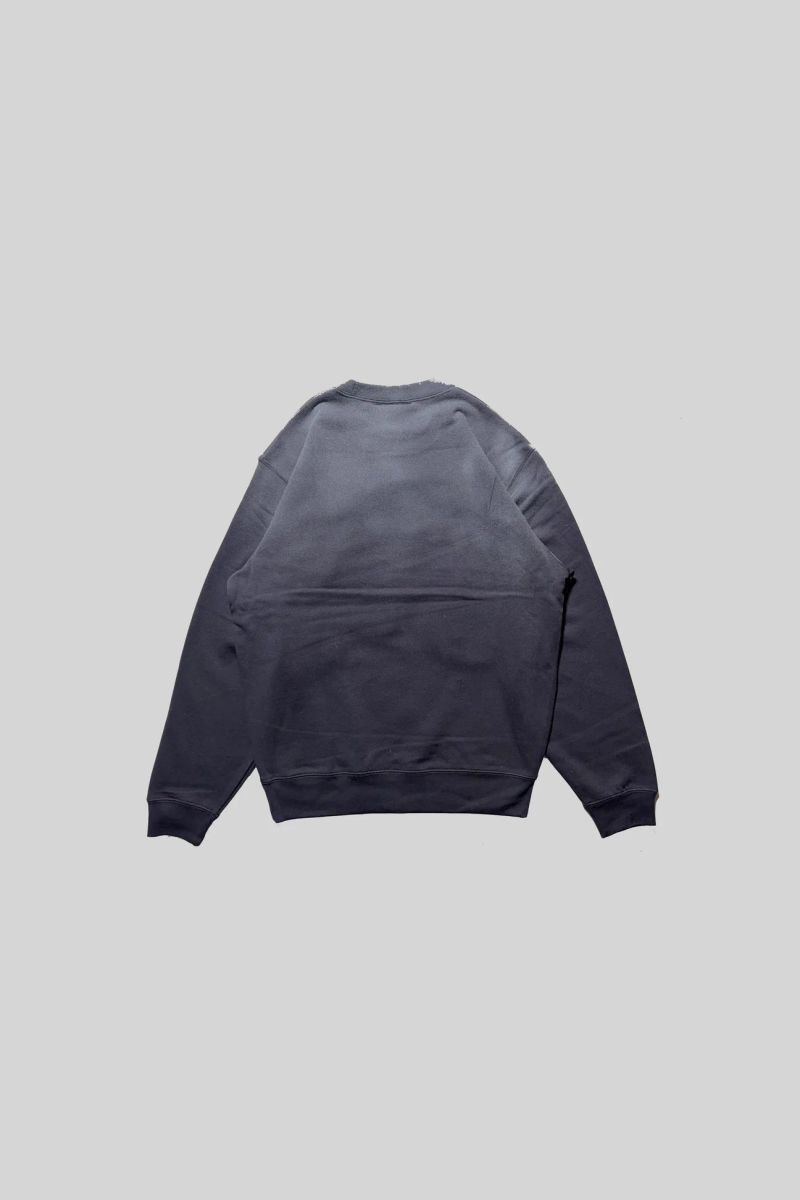 EMBROIDERED PAINT "A" LOGO WASHED CREW NECK SWEAT(NAVY)