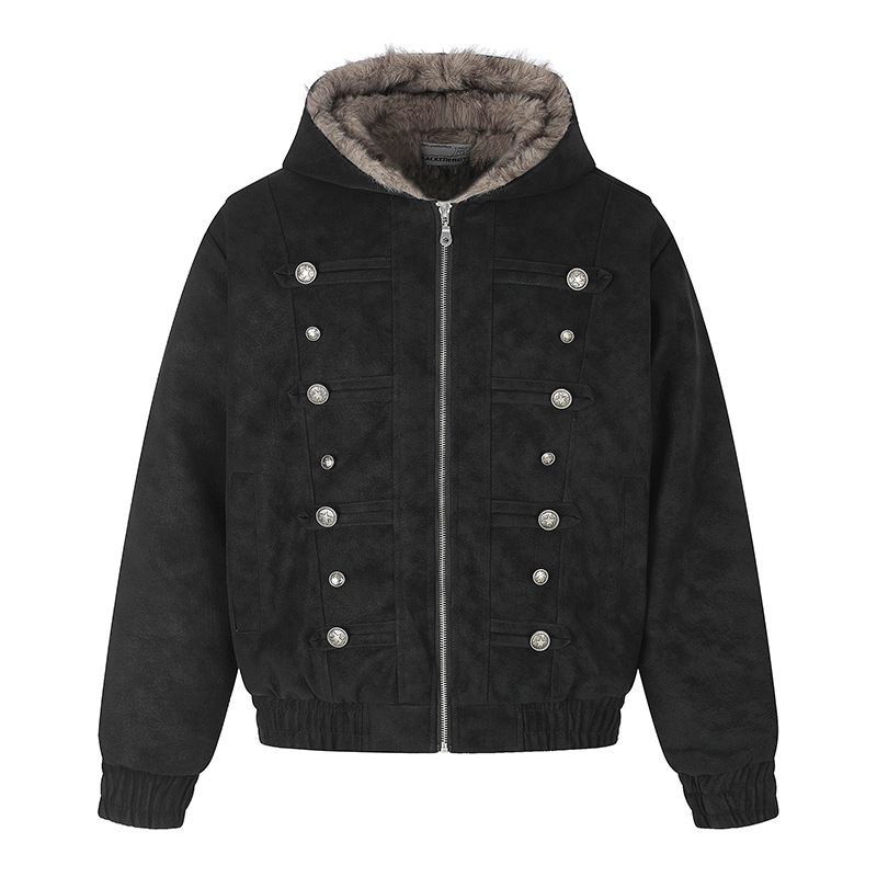 Lucy Fur Hood Military Shearling Jacket