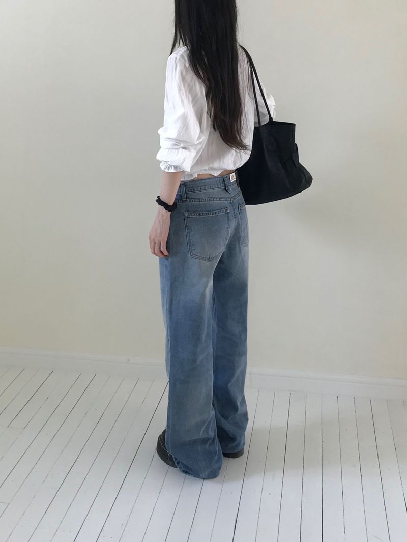Irene Frill Ribbon Blouse (2 colors)