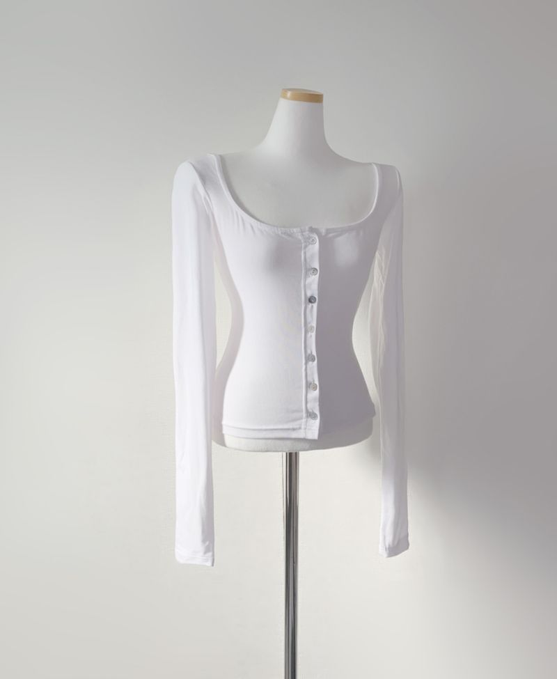 Kiki Snap Button Top (White)