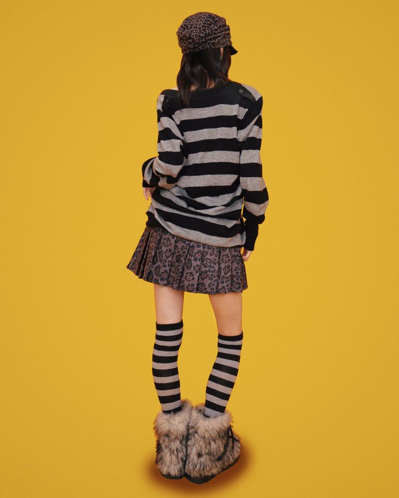 Pick! leopard skirt +belt (2color/속바지)
