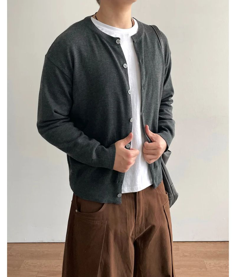 Stand Cropped Knit Cardigan