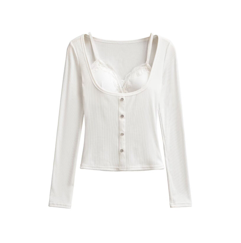 Roella Lace Button Slim Cardigan