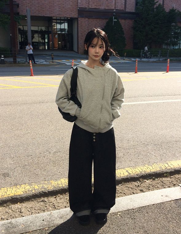 ロラン デニム ボタン ワイド ロング パンツ