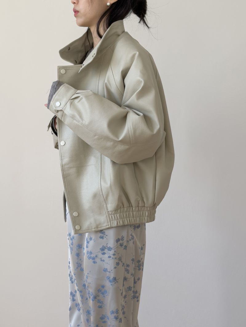 Lehman Leather Over Fit Blouson Jumper