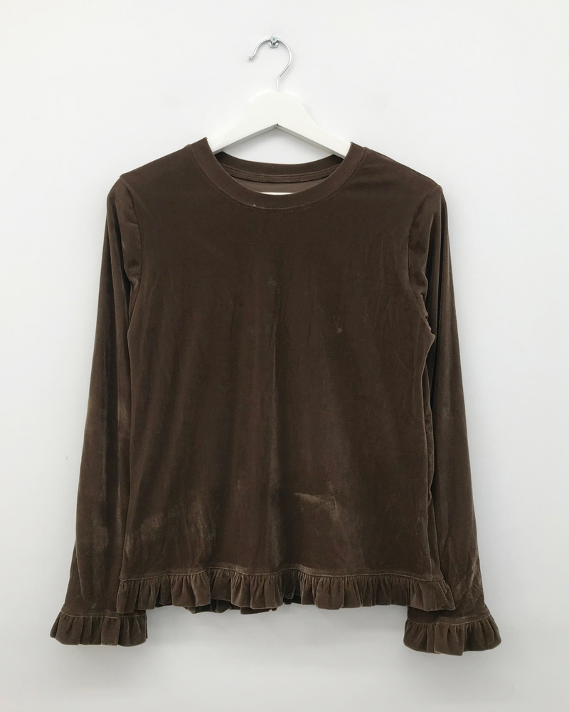 frilly velvet long sleeves (4color)