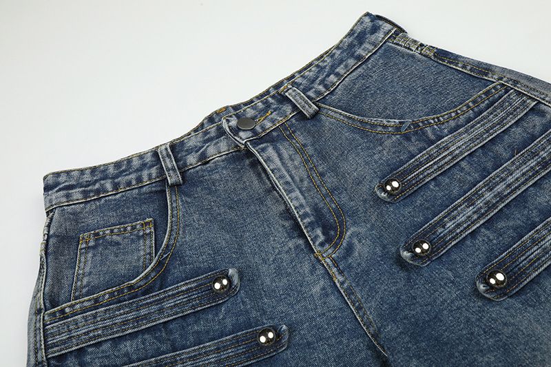 Rosie Multi-Pocket Wide Denim Pants