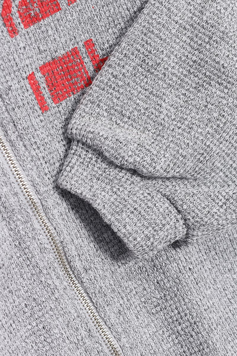 Vintage Graphic Waffle Hood Zip-Up