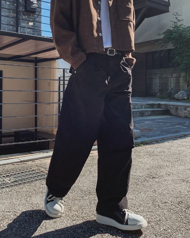Norton Pintuck Washed Wide Cotton Pants