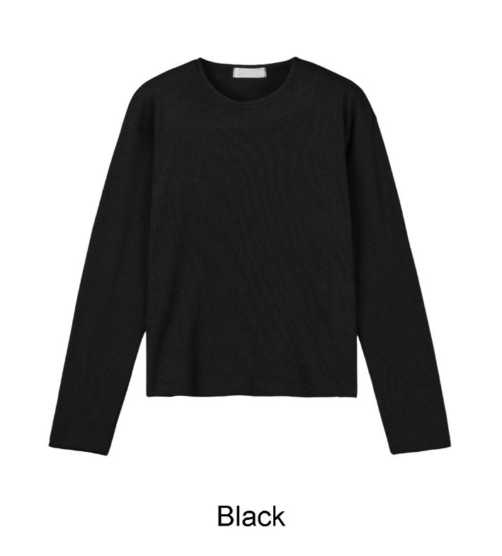 Crew Waffle Crop Long Sleeve
