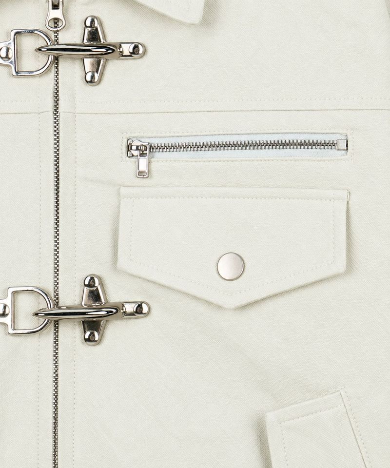 Fireman Buckle Crop Jacket - Ivory