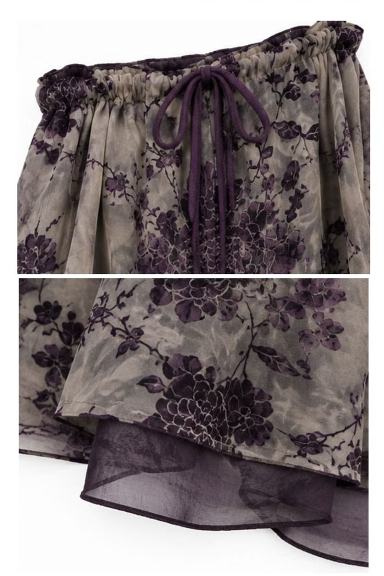 VINTAGE WILD-ROSE LAYERED SKIRT
