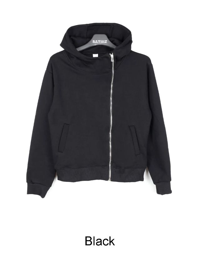 2S Diagonal High-Neck Hood Zip-up