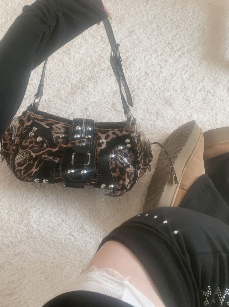 Tokio y2k Leopard Buckle Shoulder Bag